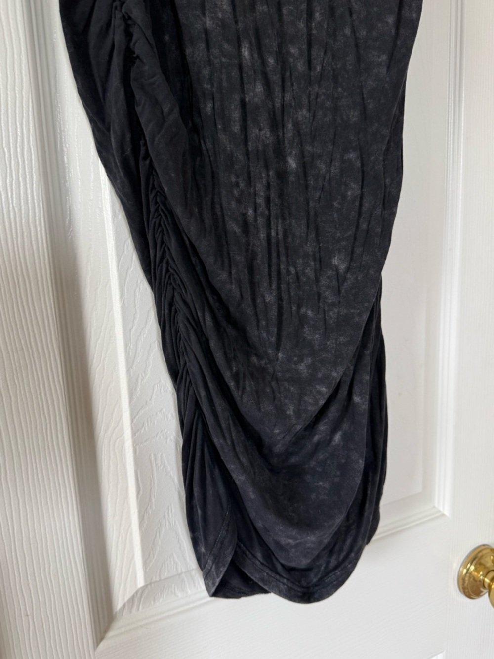 POL Black Acid Wash Ruched Midi Skirt Size Small - Picture 4 of 7